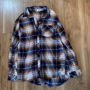 Sonoma blue & brown plaid long sleeve, size M, EUC